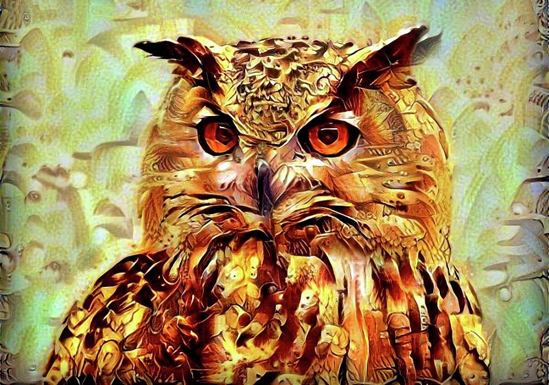 digital artwork of owl