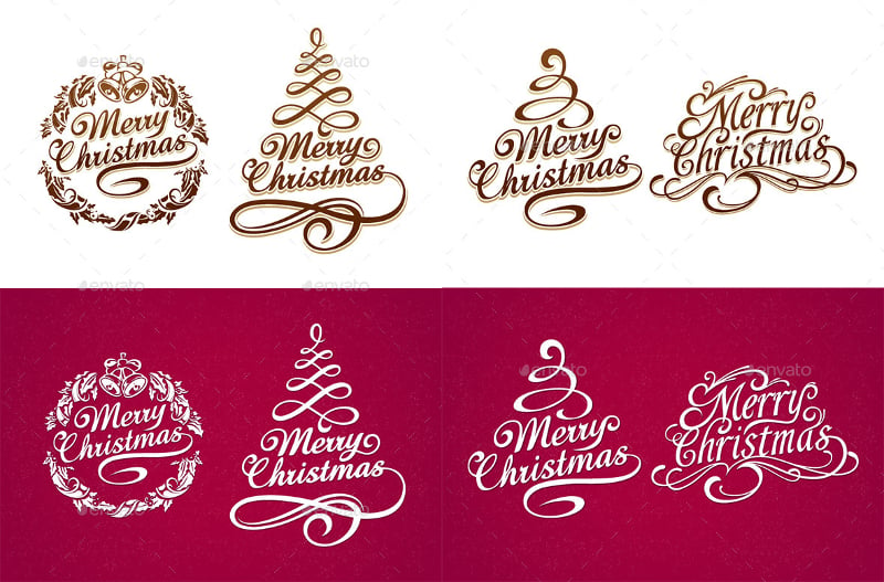 christmas typography set