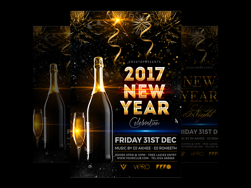 new year party flyer to print