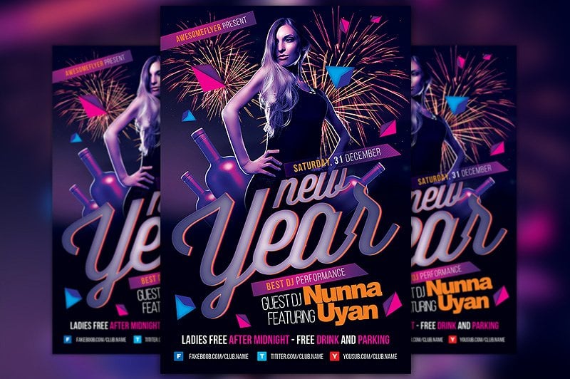 new year party event flyer
