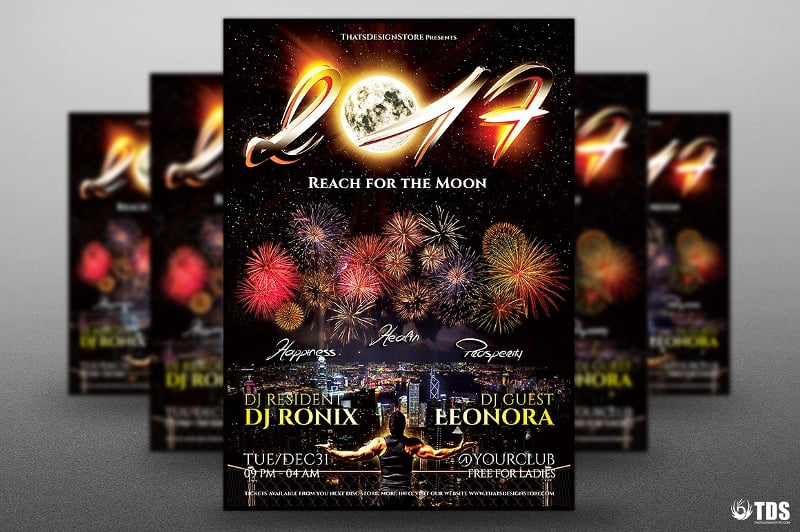 club new year flyer template
