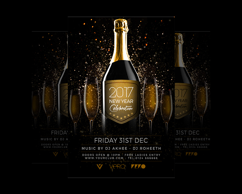 art direction 2017 new year flyer
