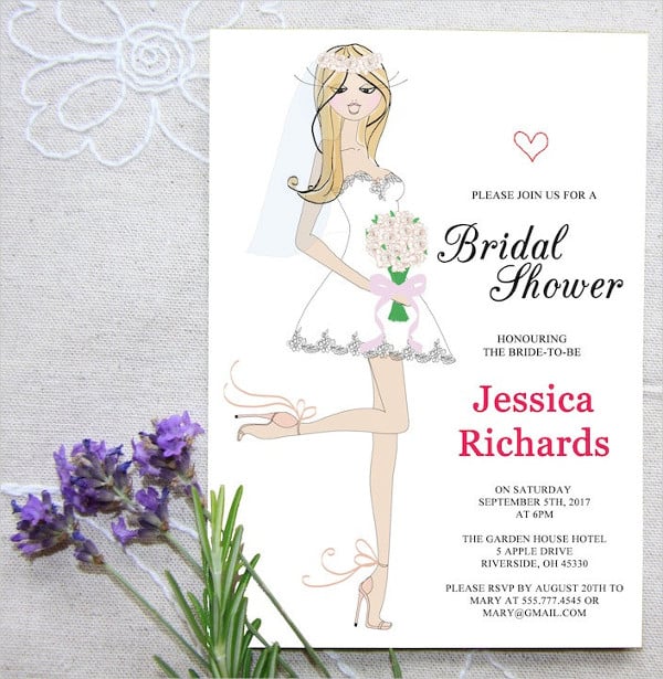 personalised bridal shower invitation template