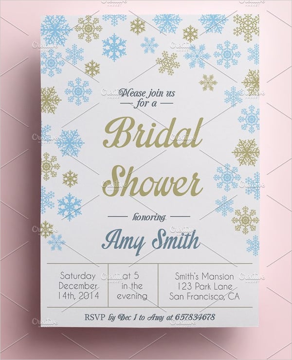 winter bridal shower invitation template