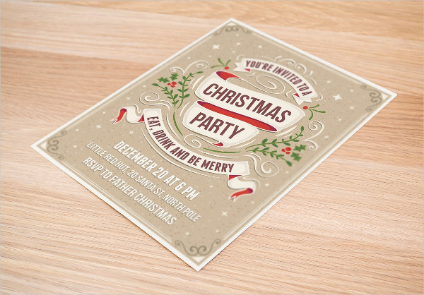 different color christmas party invitation