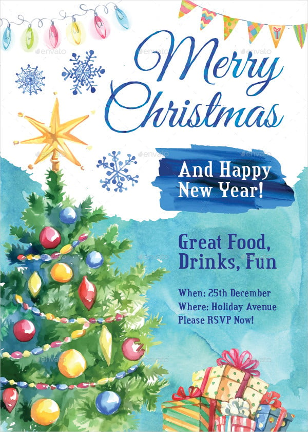 editable christmas party invitation flyer