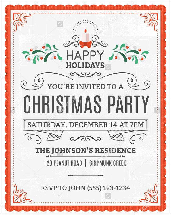 printable christmas party invitation