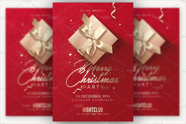 red christmas party invitation