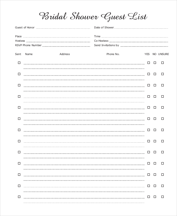 Guest List Guest List Tracker Printable Guest Sheet -  Portugal