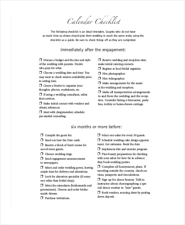 wedding guest list checklist template