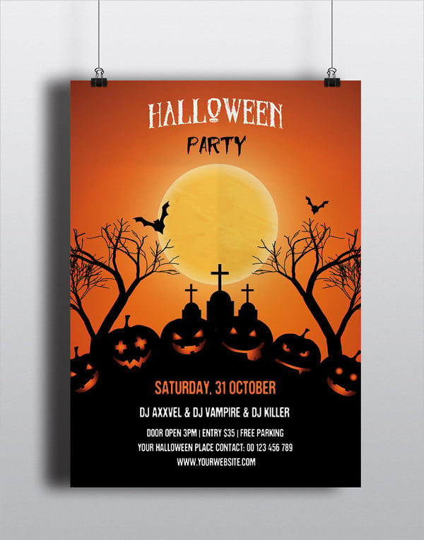 halloween party flyer template
