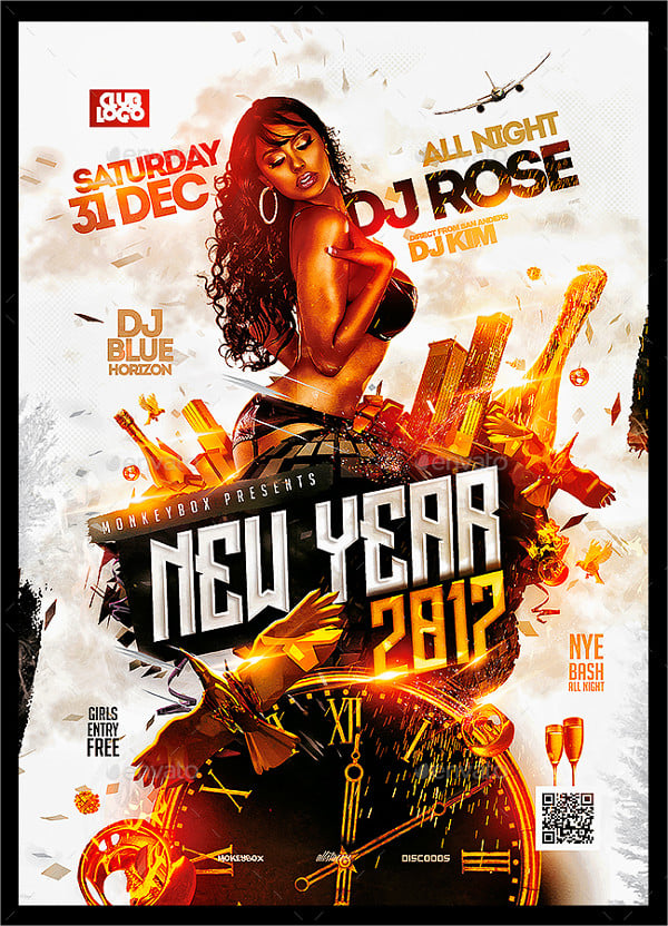 nye party flyer template