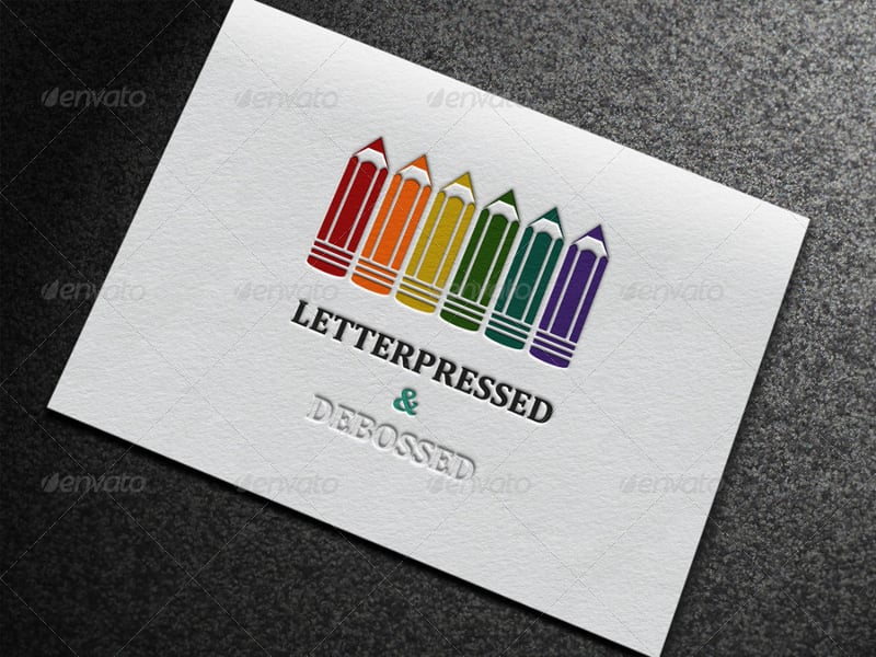 7 letterpressed logo mock ups