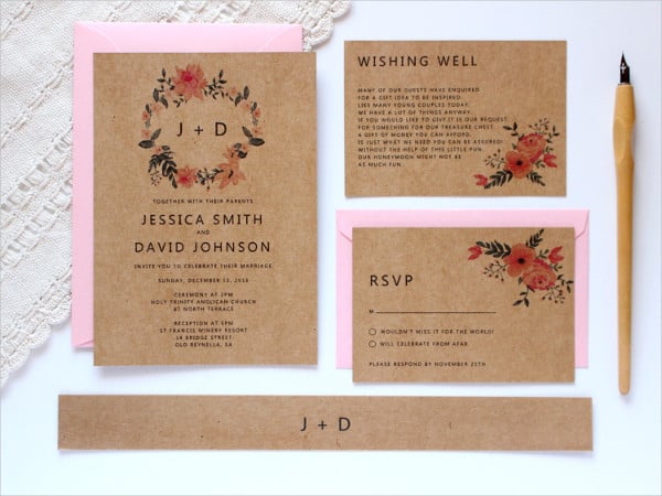 rustic wedding invitation template