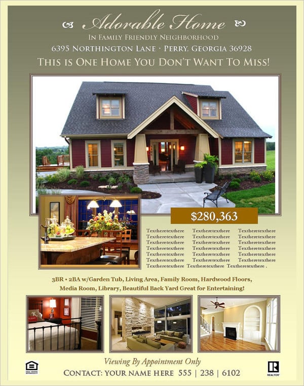 real estate flyer template is suitable for realtor home owner