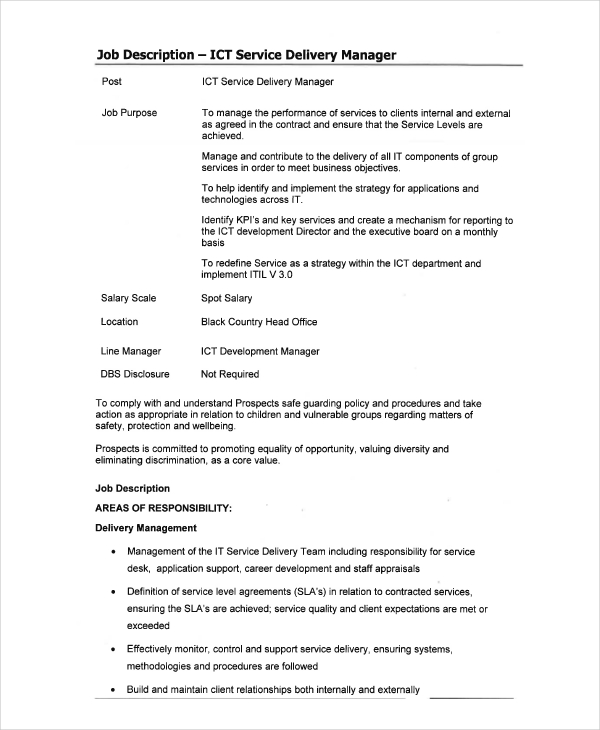 10 IT Job Descriptions Templates PDF DOC