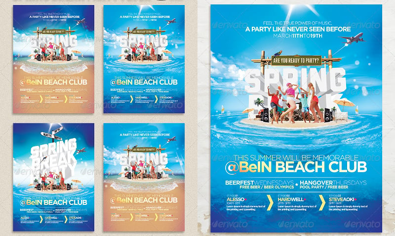 3d summer party poster