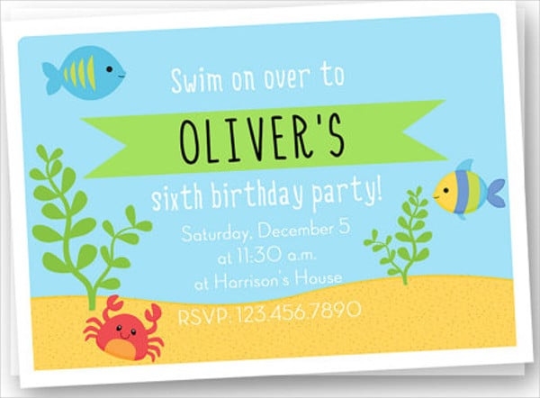 under the sea birthday invitation