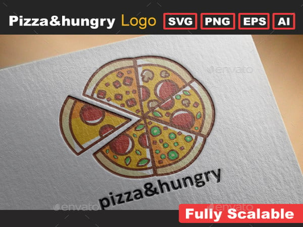pizza hungry logo template