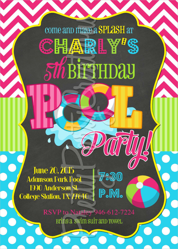 33+ Printable Pool Party Invitations - PSD, AI, EPS, Word