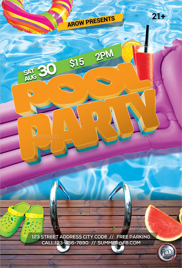 33 Printable Pool Party Invitations Psd Ai Eps Word 4930