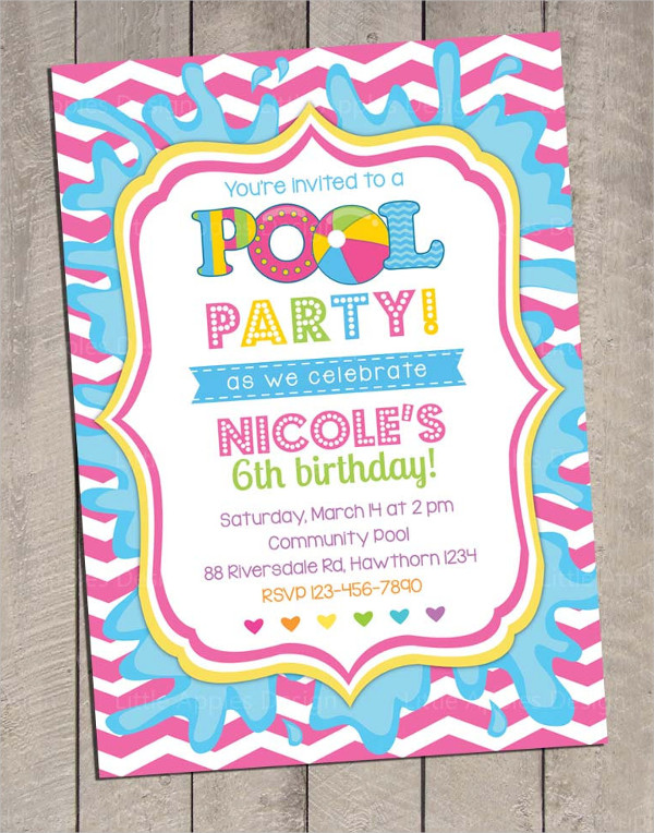 33+ Printable Pool Party Invitations - PSD, AI, EPS, Word