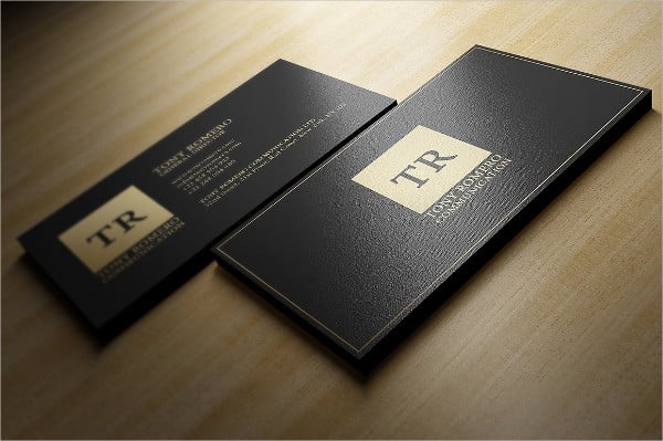 minimal gold and black business card