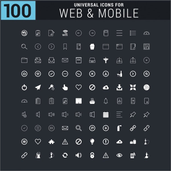 100 universal web icons