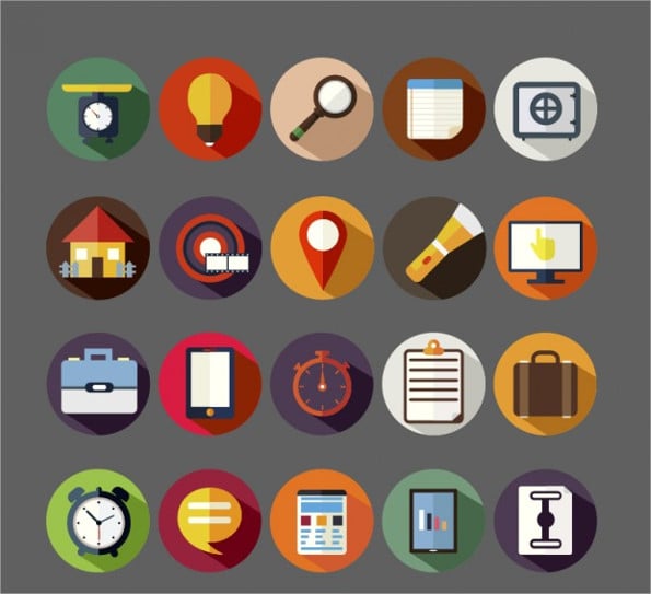 assorted round icons free vector