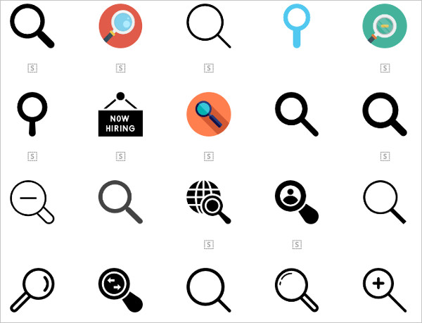 free vector search icons collection