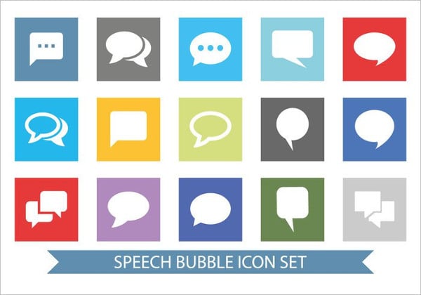message bubble icon set