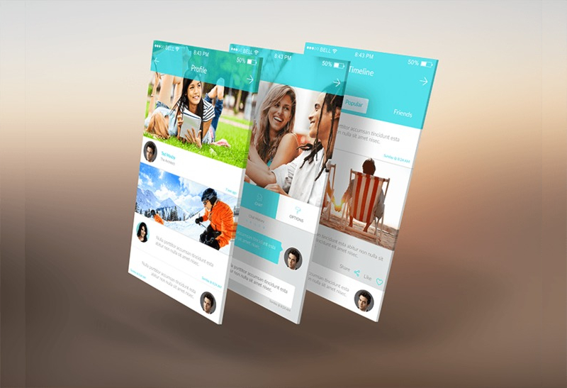 3d mobile app screens mock up