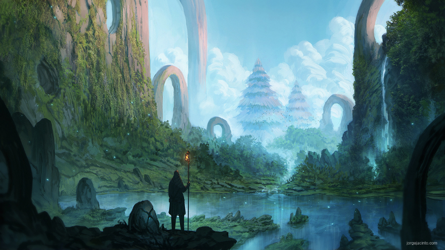 fantasy landscape painting illustration