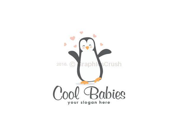 baby design penguin logo
