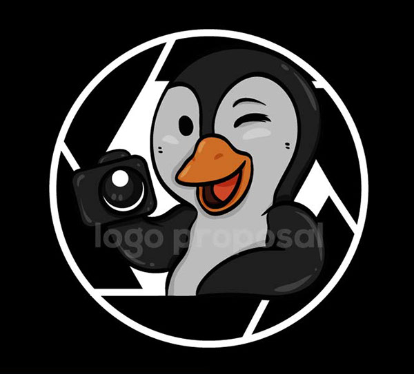 sketch penguin logo