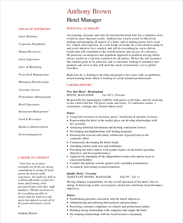 12+ Operations Manager Resume - Free Sample, Example, Format | Free ...