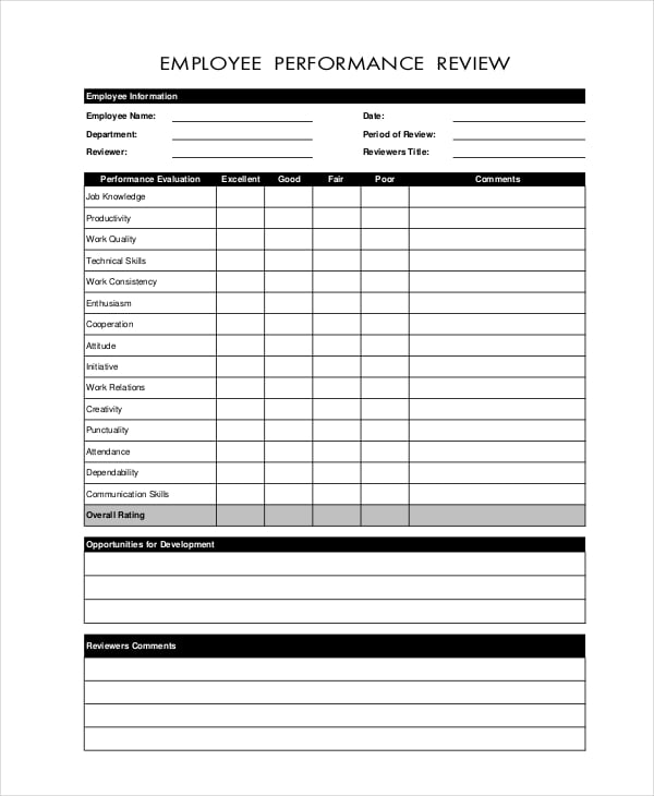 Employee Review Templates 13 Free Pdf Documents Download Free Premium Templates