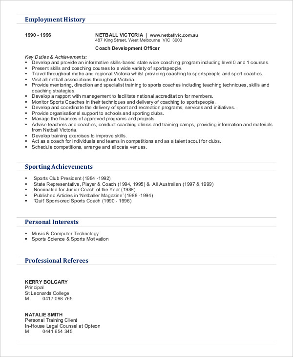 8+ Personal Trainer Resume Templates - PDF, DOC