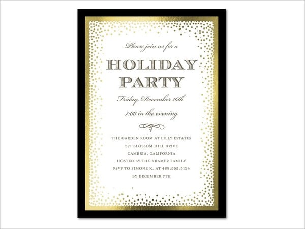 dotted design holiday party invitation