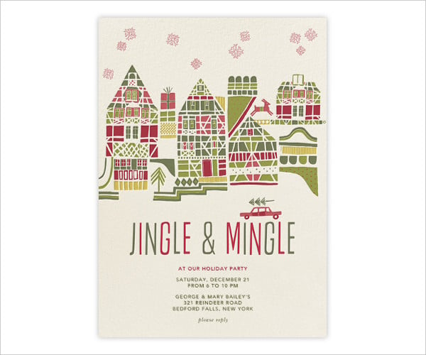 holiday town party invitation template