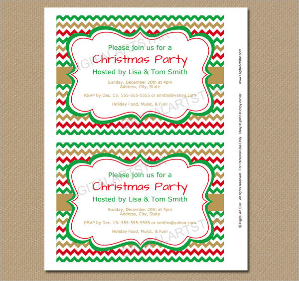 printable holiday invitation template
