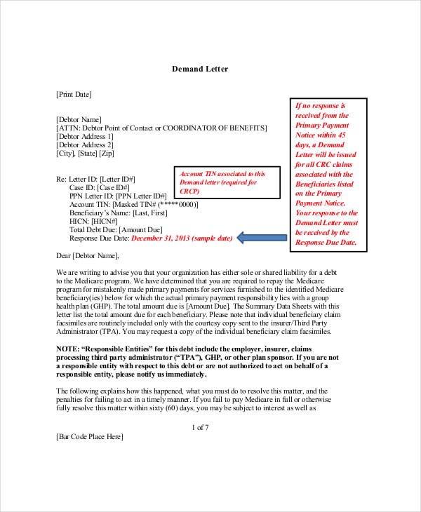 sample ghp demand letter