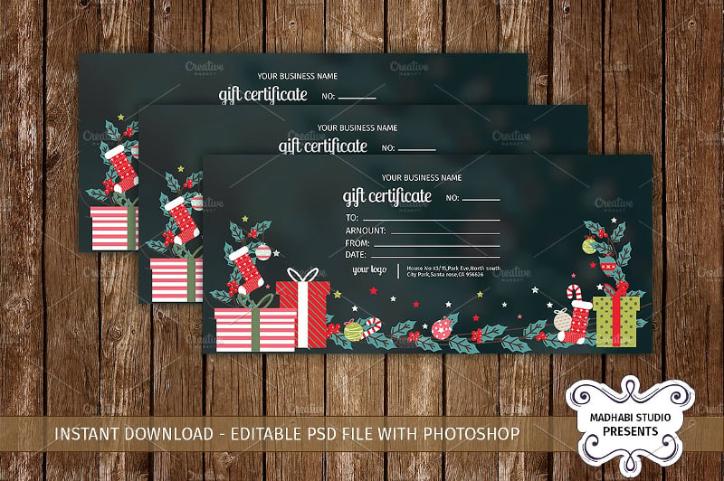12+ Thousand Christmas Gift Certificate Template Royalty-Free