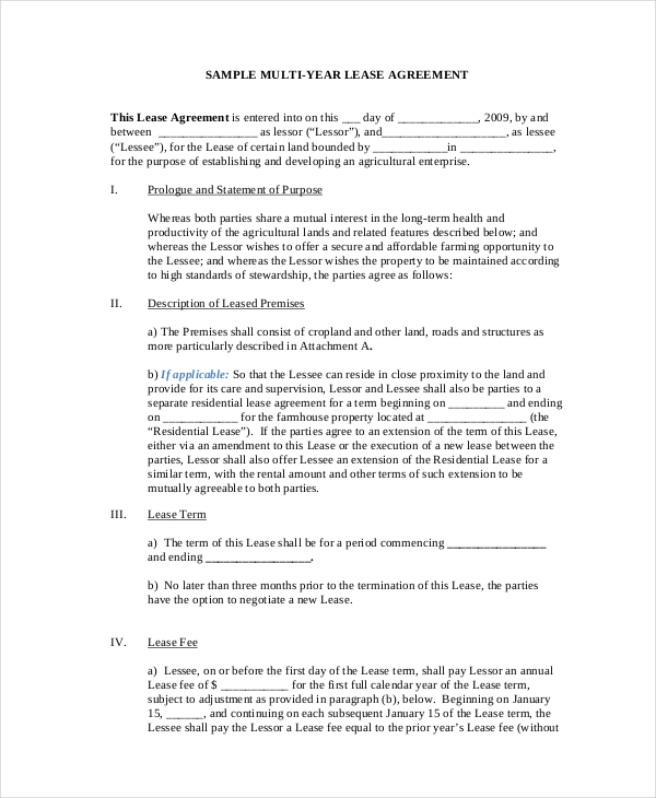 20+ Basic Lease Agreement Examples - Word, PDF