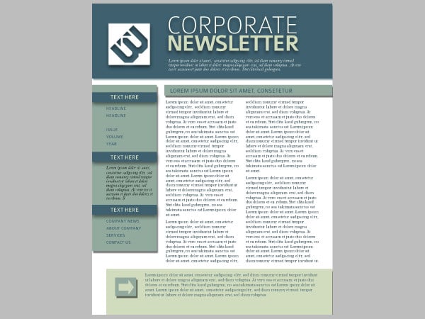corporate business newsletter template