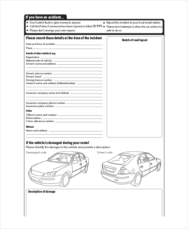 Free Vehicle Damage Report Template PRINTABLE TEMPLATES