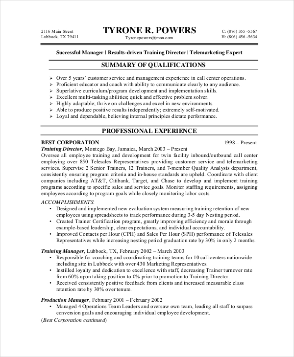 10+ Customer Service Resume Templates - PDF, DOC