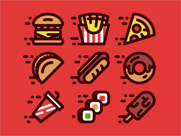 fast food icons set2