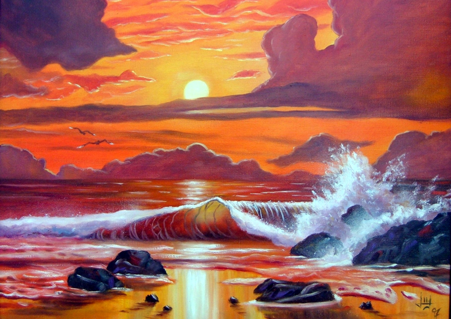 21+ Beautiful Sunset Paintings