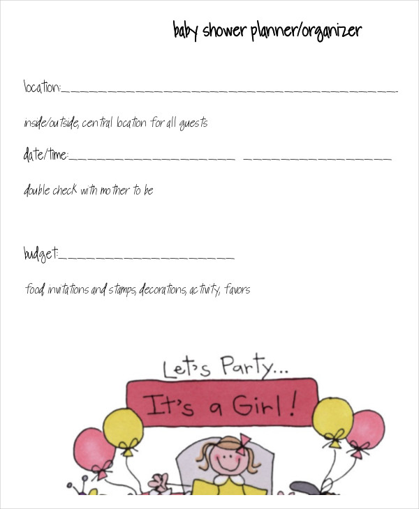 Printable Baby Shower Planner Template - 8+ Free PDF Documents Download